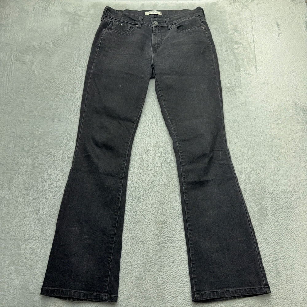 Levis Jeans Womens 31 Black 515 Boot Cut Rhinestone Studded Denim Pants Stretch